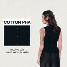 Thumbnail DOTTIE - Áo gi lê dáng Tailored - Đen - T1087 1