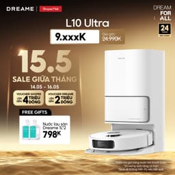 Thumbnail Robot lau sàn hút bụi tự làm sạch Dreame Bot L10 Ultra/ L10s Ultra Gen 2/ D20 Ultra - Bản quốc tế - BH 24 tháng 1