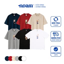 Thumbnail Áo thun Form rộng NOAM Nafox Naive Unisex 100% Cotton - Màu đen/trắng 1