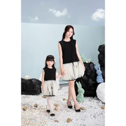 Thumbnail RẬP BABY&MOMMY -  Đầm Cổ Tròn Không Tay Phối Voan - MOMMY 01 4