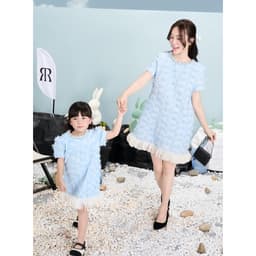 Thumbnail RẬP BABY - Váy Baby Tweed Xanh - BABI 04 3