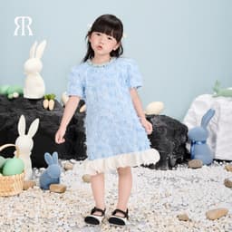 Thumbnail RẬP BABY - Váy Baby Tweed Xanh - BABI 04 1