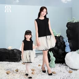 Thumbnail RẬP BABY&MOMMY -  Đầm Cổ Tròn Không Tay Phối Voan - MOMMY 01 1