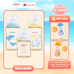 Thumbnail Bình Sữa Pigeon PPSU Softouch Baby-Friendly World 160ml/240ml - Nhiều Hoạ Tiết 1