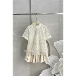 Thumbnail Set Váy Thiết Kế Áo Tiểu Thư Chân Váy Xếp Ly LECOONG B215 Đầm Đẹp Màu Kem Sang Chảnh 3