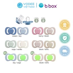 Thumbnail b.box Set 2 núm ti silicone mềm mại với công nghệ kháng khuẩn gốc bạc hỗ trợ chỉnh nha cho bé, tặng kèm nắp đậy tiện lợi 1