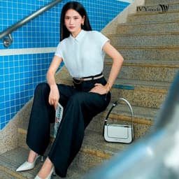 Thumbnail Flared Denim Trousers - Quần Jeans cạp cao, Quần công sở dạo phố nữ IVY moda MS 22B0127 1