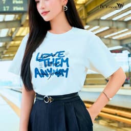 Thumbnail Graphic Tee - Áo thun cotton nữ in chữ , Áo basic trẻ trung dạo phố IVY moda MS 57M9124 1