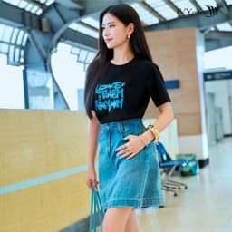 Thumbnail Graphic Tee - Áo thun cotton nữ in chữ , Áo basic trẻ trung dạo phố IVY moda MS 57M9124 4
