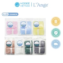 Thumbnail L'Ange Khăn sữa/Khăn lót gối/Khăn lau mặt/Khăn yếm vải bông 6 lớp 25x40cm cho bé (set 2 cái) 1