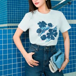 Thumbnail Floral Printed Tee – Áo thun cotton họa tiết, Áo nữ trẻ trung dạo phố IVY moda MS 57M9134 2