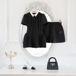 Thumbnail Set đồ áo peplum cổ đức nơ cổ 2T24.2504K phối quần short 3S09.2504K – Bộ đồ công sở tiểu thư thiết kế bởi JM Dress 4