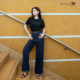 Thumbnail Wide Leg Jeans - Quần denim ống suông, Quần công sở dạo phố nữ IVY moda MS 25M9085 3