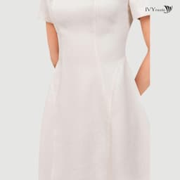 Thumbnail Flower Accent Dress - Đầm xòe Oganza, Đầm công sở dự tiệc nữ IVY moda MS 48T0245 3