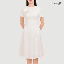 Thumbnail Flower Accent Dress - Đầm xòe Oganza, Đầm công sở dự tiệc nữ IVY moda MS 48T0245 2
