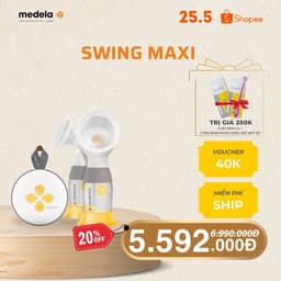 Thumbnail Máy hút sữa điện đôi Medela Swing Maxi 2.0 | Có pin sạc, phễu PersonalFit Flex, công nghệ 2-Phase Expression 1