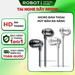 Thumbnail Tai Nghe Có Dây ROBOT RE101S Nghe Nhạc Đàm Thoại Cổng Kết Nối 3.5mm - Dây Chống Rối 2