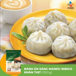 Thumbnail Bánh xếp Mandu Bibigo ăn sáng nhân thịt 132g [Quay vi sóng 2 phút] 2