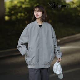 Thumbnail Áo khoác gió nam nữ DWIN local brand bomber vải dù 2 lớp unisex form oversize chống nước không nhăn 4