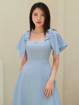 Thumbnail LEILA CLOSET | Đầm thiết kế Gimme Ruby tay nơ dáng xoè dài 2