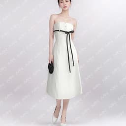 Thumbnail Đầm dự tiệc MINA dáng suông dài midi thiết kế cúp ngực chất KaKi quyến rũ sang trọng MN244 3
