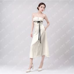 Thumbnail Đầm dự tiệc MINA dáng suông dài midi thiết kế cúp ngực chất KaKi quyến rũ sang trọng MN244 2