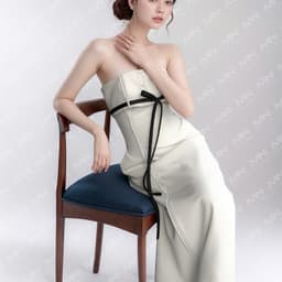 Thumbnail Đầm dự tiệc MINA dáng suông dài midi thiết kế cúp ngực chất KaKi quyến rũ sang trọng MN244 4
