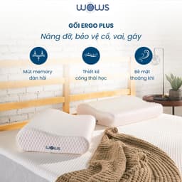 Thumbnail WOWS - Gối Memory Foam Cao Cấp Ergo+ - Gối Công Thái Học Nâng Đỡ Cổ Vai Gáy - Thiết Kế Lượn Sóng 1