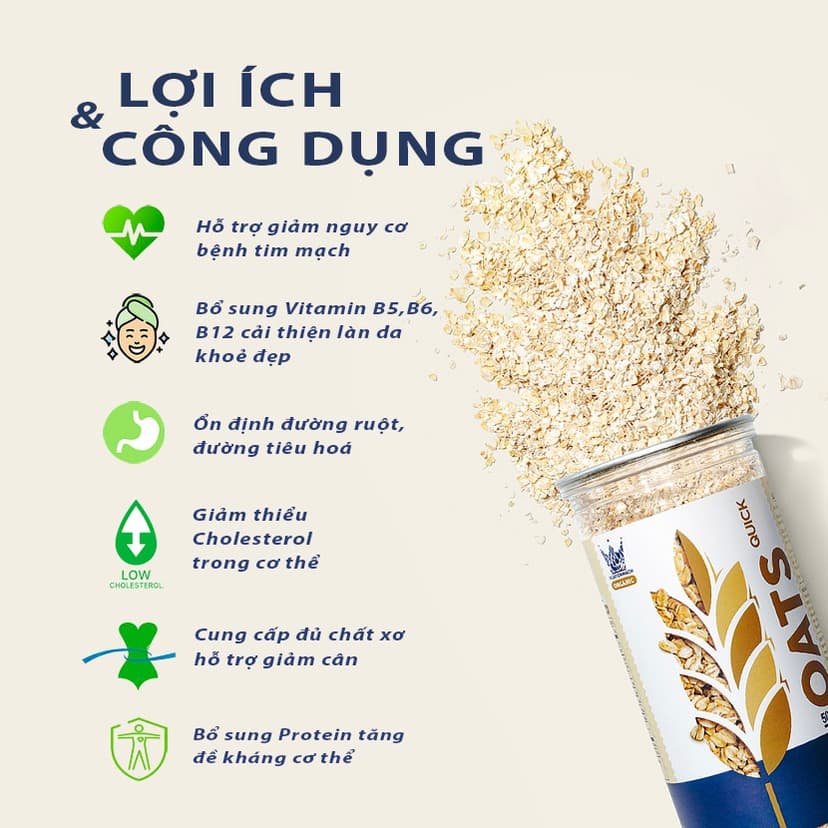 Ảnh 2 hộp Yến Mạch VUA YẾN MẠCH 2,5KG -  Ngũ cốc ăn sáng + Bữa phụ dinh dưỡng Healthy 2