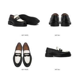 Thumbnail Giày Lười Nam Nữ THEWOLF SEAN PENNY LOAFER - Đen / Đen Kem / Tan 3