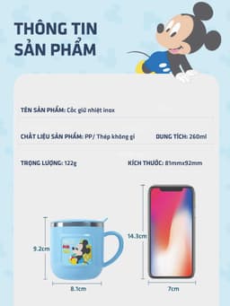 Thumbnail Cốc uống nước cho bé 1989KIDS bằng thép không gỉ,cốc giữ nhiệt trẻ em có nắp đậy chống rơi,ly nước giữ nhiệt đáng yêu 2