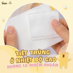 Thumbnail Bông Miếng Moby Baby An toàn Làm Sạch Vệ Sinh Cho Bé Cỡ Lớn 3