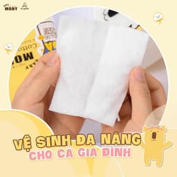 Thumbnail Bông Miếng Moby Baby An toàn Làm Sạch Vệ Sinh Cho Bé Cỡ Lớn 2