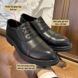 Thumbnail Giày công sở oxford da thời trang INICHI G1302 đế cao su 2 tầng có may đế 3