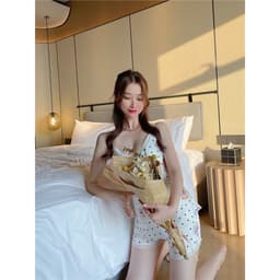 Thumbnail Đồ Bộ Mặc Nhà Hai Dây Quần Đùi Lụa Kate In Họa Tiết Voi Hisexy XS51 1