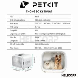 Thumbnail Máy Sấy, Lồng Sấy Lông Chó Mèo Petkit AirSalon Max Pro Ozone - HeLiPet Hà Nội 3