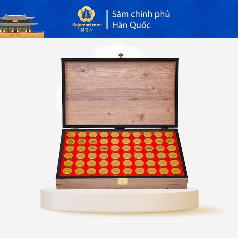 Ảnh An Cung Ngưu Hoàng Hoàn Hàn Quốc Samsung Hộp Gỗ 60 Viên Korean Red Ginseng 3