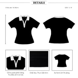 Thumbnail BBSTORE’S Áo Thun Polo Tay Ngắn Phối Cổ Trắng Thanh Lịch - A4033A 3