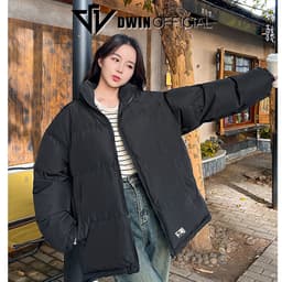 Thumbnail Áo khoác phao nam nữ DWIN local brand form oversize cổ cao unisex trần bông dày dặn siêu ấm 2