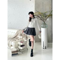 Thumbnail Áo thun tay dài GAGO Brand phối viền bèo cổ tay và cổ áo gài nút sơ mi phù hợp đi chơi đi cà phê GA5009 2