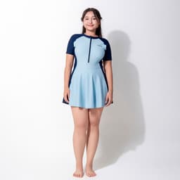 Thumbnail Đồ bơi nữ liền thân khoá kéo tay ngắn Chubby Mia SOBIE 1