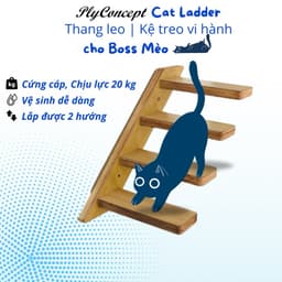 Thumbnail Kệ Treo Tường Hình Thang Xinh Xắn Cho Mèo, Thang Leo cho Mèo - Plyconcept Cat Ladder 1