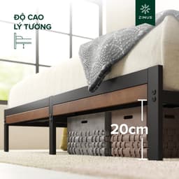 Thumbnail Giường Khung Sắt Với Thanh Chắn Bằng Gỗ Tre  -  Kai Bamboo and Metal Platform Bed Frame & Headboard 3