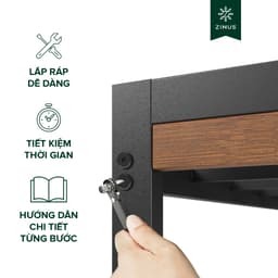 Thumbnail Giường Khung Sắt Với Thanh Chắn Bằng Gỗ Tre  -  Kai Bamboo and Metal Platform Bed Frame & Headboard 4