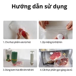 Thumbnail Túi hút chân không thực phẩm van nổi khóa zip bảo quản thực phẩm lâu hơn tươi hơn an toàn 4