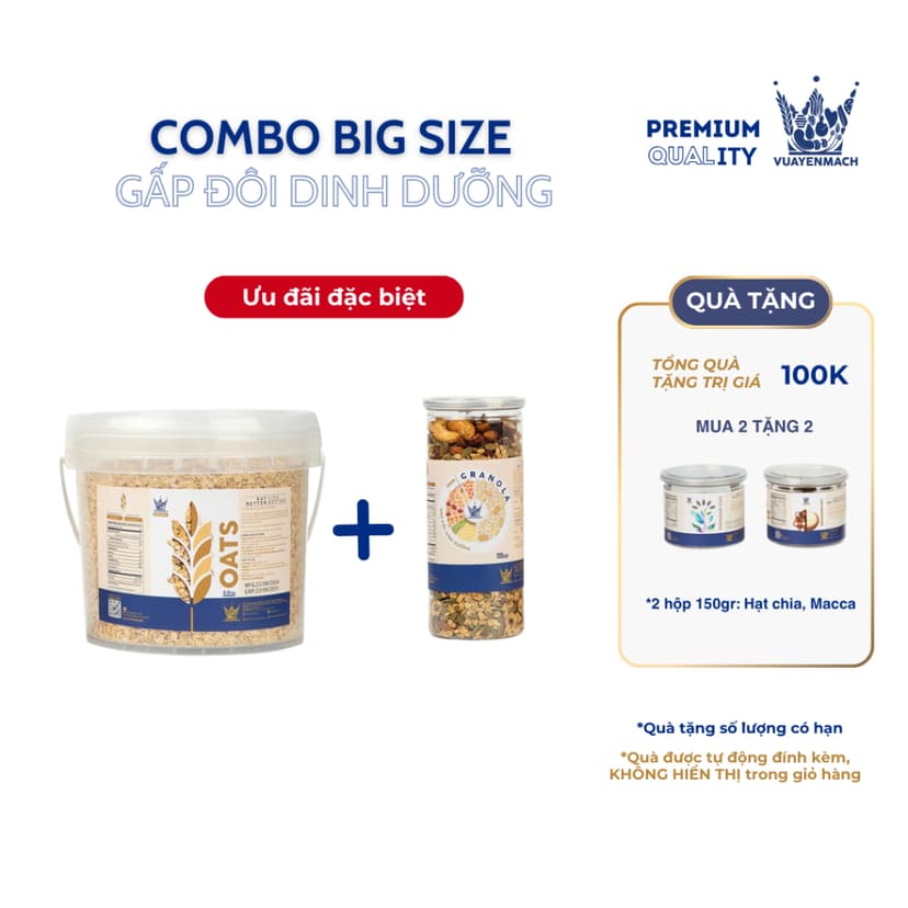Ảnh Yến Mạch 2,5KG + Granola Tiêu Chuẩn 500g Ngũ cốc 1