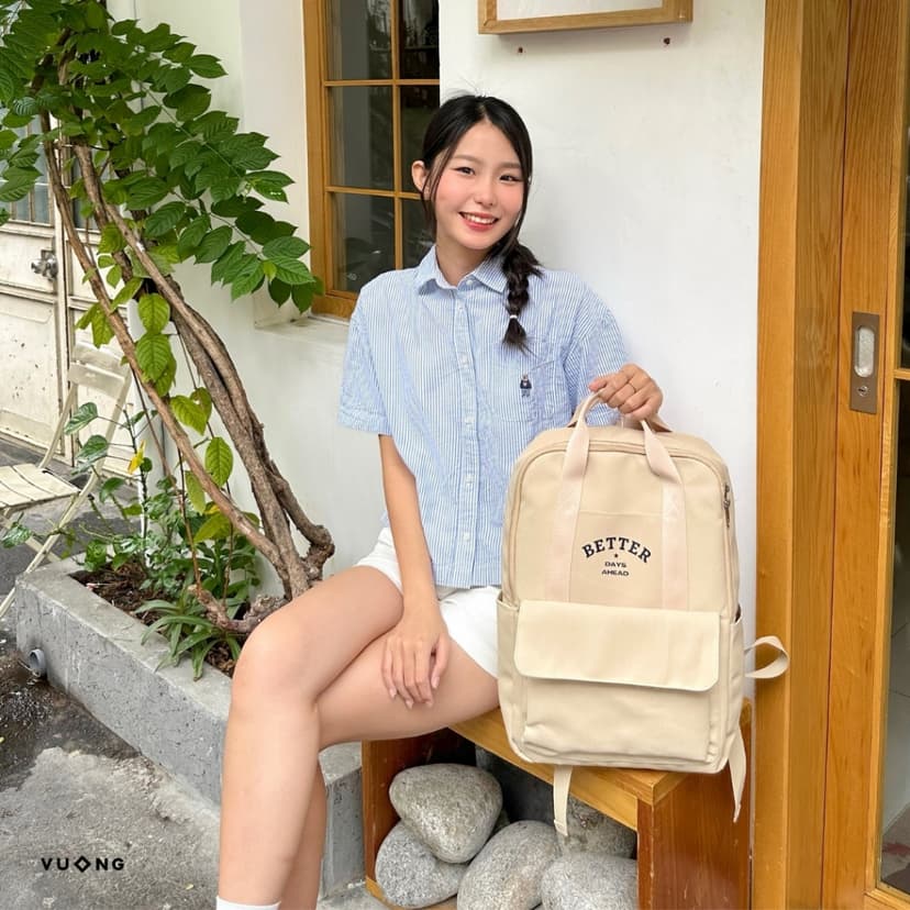 Ảnh Balo Vuông Shop®️ Rider vải chống thấm laptop 15 inch A4 đi học đi du lịch 4