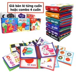 Thumbnail Sách Vải Cho Bé, Đồ Chơi An Toàn Cho Trẻ Sơ Sinh Và Trẻ Nhỏ - Cỡ nhỏ 12x12cm - PipoVietnam 1