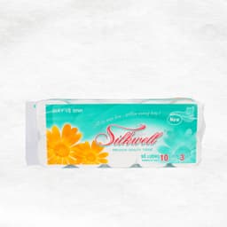 Thumbnail Giấy vệ sinh Silkwell xanh ngọc 10 cuộn 3 lớp không lõi giấy vệ sinh siêu mềm mịn không tẩy trắng hàng chính hãng 2