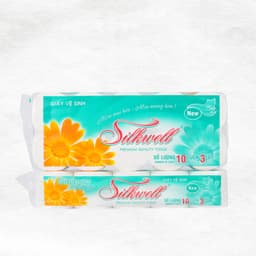 Thumbnail Giấy vệ sinh Silkwell xanh ngọc 10 cuộn 3 lớp không lõi giấy vệ sinh siêu mềm mịn không tẩy trắng hàng chính hãng 1